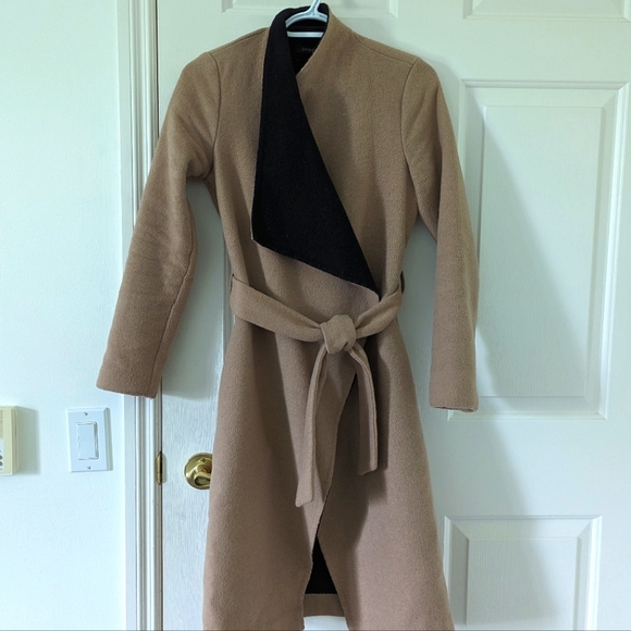 Camel colored wool wrap overcoat // XXS - Picture 1 of 7